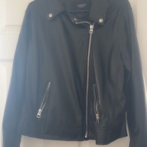 Torrid Black Leather Moto Jacket Asymmetrical Zipper